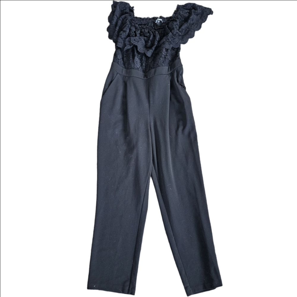 Express Elegant Black Lace Jumpsuit
